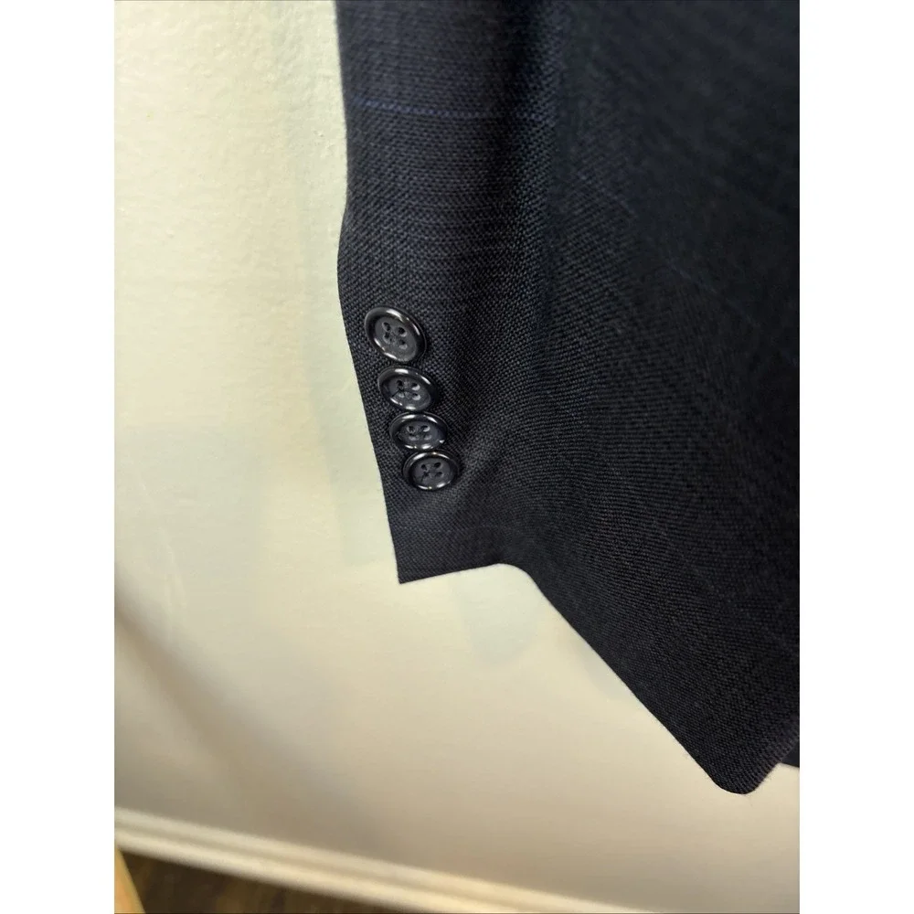 Botany‎ 500 Wool Blazer Size 38R Blue Windowpane Glen Plaid